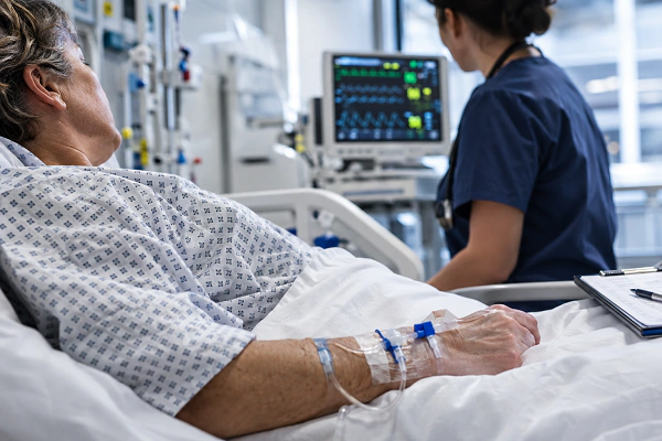 woman in hospital with sepsis